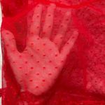 Vintage sheer Red lace maxi dress with high side slits and open back Size small Photo 2