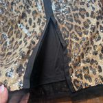 Trendy Leopard Print Sequin Skirt Tan Size M Photo 2