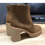 Dolce Vita Caster H2O Boots Womens 10 Brwon Suede Zip Stacked Heel Ankle Boots Brown Photo 1