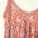 Free People  Size XL Red Floral Misty Morning Trapeze Sleep Dress Chemise Photo 2