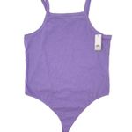 BP NORDSTROM NWT Purple Picot Trim Micro Ribbed Thong Bodysuit Plus Size 1X Photo 3