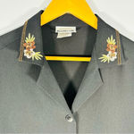 Bonworth Vintage Embroidered Safari Giraffe Y2K Button Down Short Sleeve Top  S Photo 5