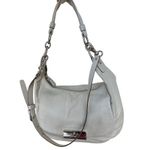 Coach White Leather Shoulder Bag with Silver Hardware Chain Detail Photo 4