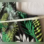 Tropical Leaf Print Sleeveless Button Down Beach Resort Plus Dress Cover Up Green Size 2X Photo 5