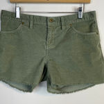 Carve Designs Oahu Stretch Corduroy Cut Off Frayed Shorts Olive Green womens 8 Photo 0