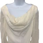 Sandra Darren  Cowl Neck Blouse‎ Sheer Long Sleeve Top Elegant Size 6 Photo 3