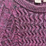 Gap  Sweater XL Berry Wavy Purple Rainbow Cable Knit Pullover‎ Marled Textured Photo 1