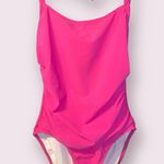 Talbots One Piece Halter Swimsuit with Side Ruching in Barbie Pink Photo 8