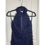 Bardot ‎ navy blue Gemma lace floral embroidered halter cocktail dress size small Photo 3