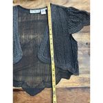 Scala Vintage  Black beaded Open Front Sheer Size Medium Photo 7