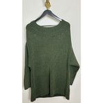 Free People  Boat Neck Tunic Sweater in Chive Combo Size Medium Photo 3