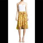Joie  yellow silk wrap skirt. NWT Photo 2