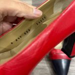 St. John  Red and Navy Leather Pumps 8.5 Vintage Women’s Shoes Photo 4