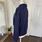 Dress Barn Classic Americana Navy Blue Red Christmas Chunky Cardigan Sweater L Photo 5