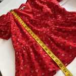 Madewell blouse shirted at bottom tiered ruffled sleeves V-neck size zip Size 4 Photo 2