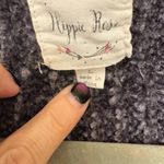 Hippie Rose  Charcoal Chenille V-Neck Sweater Oversized Cozy Indie Soft L Photo 3