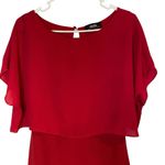 Lulus Womens Size Large Red Chiffon Sheer Overlay Party Mini Dress Holiday Photo 1