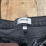 AGOLDE Women's Black Wash Denim 90s Pinch Waist Crop Jeans Sz 26 Button Fly Photo 2