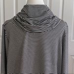 Lauren Ralph Lauren Top Sweater Black White Stripe Loose Cowl Neck XL Photo 5