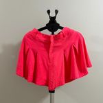 Farm Rio NWOT  Pleated Linen Blend Pink Shorts Size S Elastic Stretch Pockets Photo 1