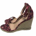 Tahari  Wynna Espadrille Wedge Sandals floral pink Ankle Strap 4” Womens Size 8 Photo 0