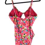 Sanctuary Geranium Cut-Out One-Piece Swimsuit Removable Cups Floral Pink L Photo 3