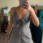 LF Black and white Gingham front tie romper Photo 0