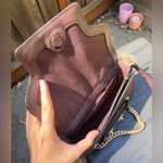 Coach  Saddle Leather Bag Chocolate Brown With Leather  And Gold Chain Photo 7