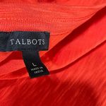 Talbots Side Tie Dress T-Shirt Cotton Orange Cap Sleeve Size L Large Photo 3