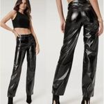 Good American NEW Good Classic Faux Leather Straight Leg Pants Black Sz 14 / 32 Photo 1
