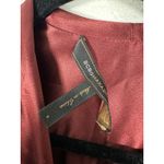 BCBG Max Azria Burgundy Satin Babydoll Wrap Flutter Sleeve Blouse Size Small Photo 2