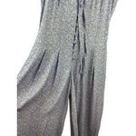 Rampage Womens Sleeveless Jumpsuit Medium Blue Floral Print Button Front Photo 2