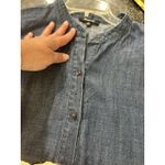 Madewell  Blue Button Front 3/4 Sleeve Denim Dress Size Medium Modest Teacher Photo 8
