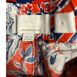 Ett:Twa Anthropologie Paisly Print Shorts Size Small Tie Front Orange Viscose Photo 2
