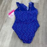 Lilly Pulitzer NEW  Delphie One Piece Swimsuit Borealis Blue Lilly Squared US 14 Photo 5