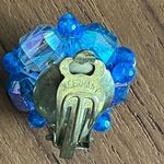 Vintage Western‎ Germany Blue Iridescent Plastic Faceted Necklace & Earring Set Photo 3