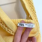 ZARA  Perforated Chenille Collared Polo Mini Dress Yellow Sleeveless Knit Bodycon Photo 7