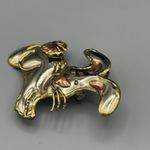 Vtg Bunny Rabbit Shaped Brooch Pendant 90's Hecho en Mexico Mixed Metal Jewelry Size 0 Photo 5