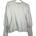 Karlie Neutral Puff Sleeve Embroidered Sweatshirt Sz. M Photo 0