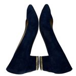 St. John  Pumps Heels Navy Suede Gold Logo Heel 9AA Photo 2