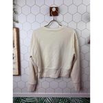 Madewell Cream Cropped Sweatshirt with Retro Stripes - Size - Small Photo 2