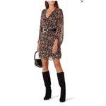 Louna Black Floral Balloon Sleeve Shift Mini Dress Size M Photo 9