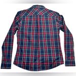 UNTUCKit Sadie Casual Long Sleeve Button Down‎ Womens size 2 Navy Red Plaid Photo 6