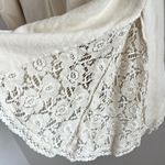 Free People Women's No Frills Lace-Inset Pullover Sweater Cream Neutral XS Photo 3