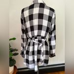 Time and Tru Black and White Checkered Button Down Shirt Maternity. Size L Photo 2