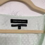 Something Navy  Pastel Green Long Sleeve V Neck Button Front Blouse M Photo 1