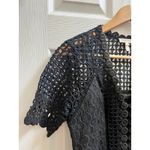 Rebecca Taylor  Black Crochet Lace Crop Top Size 2 Small Photo 4
