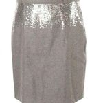 Susana Monaco Pencil Skirt Wool Blend Gray Embellished Sequins Size 8 Lined Photo 0