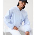 Athleta L Midday Cropped Hoodie Gossamer Blue Large Photo 4