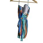 La Blanca  Sunset Multicolor Bandeau Belted Tie Waist Stripe One Piece Swimsuit 4 Photo 9